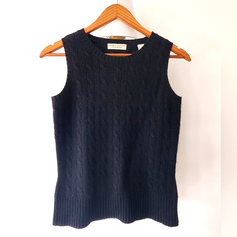 Lord & Taylor Cashmere Black Tank Top NWT XS